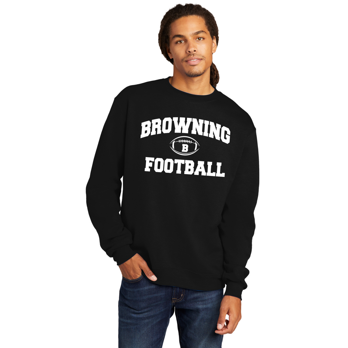 Browning Football Crewneck Sweatshirt - - Badger Track Customs