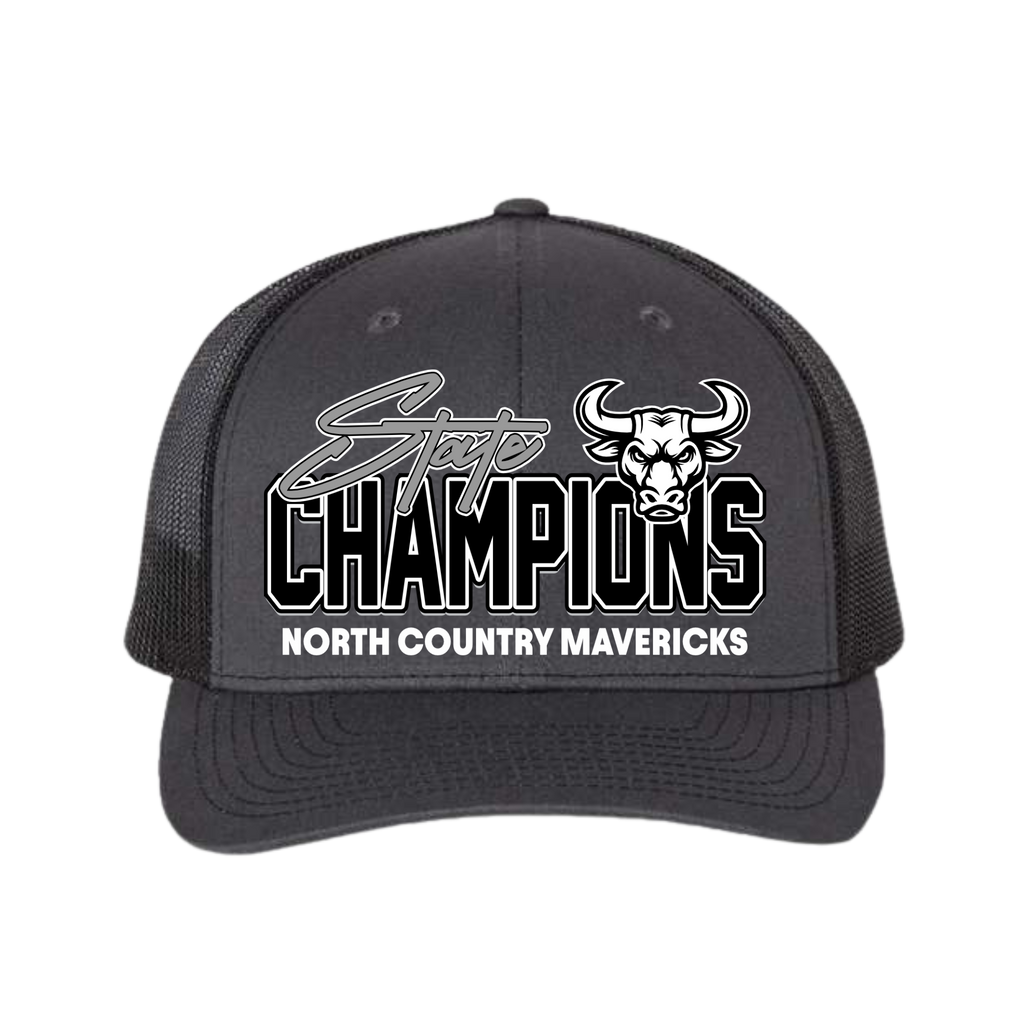 North Country Mavericks 3-Peat Snapback Trucker Cap