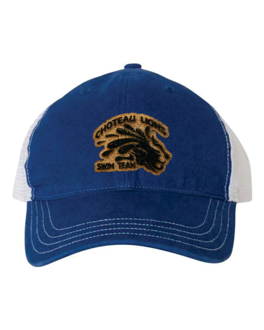 Choteau Lions Swim Team Garment Washed Trucker Cap