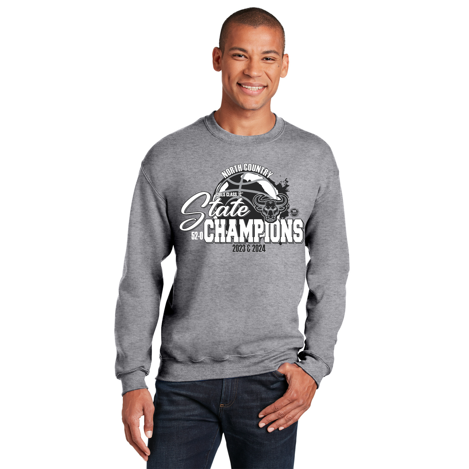 2023-2024 State Champion North Country Mavericks Sweatshirt -  - Badger Track Customs