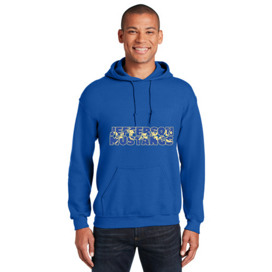 Jefferson Elementary Mustangs Heavy Hooded Sweatshirt