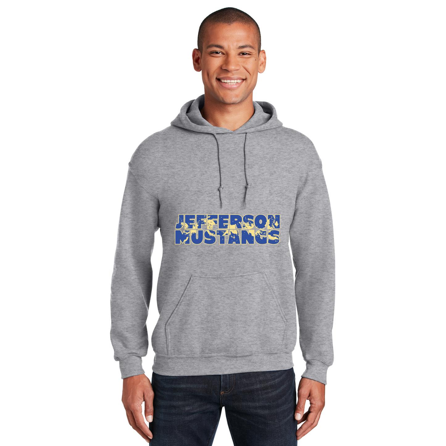 Jefferson Elementary Mustangs Heavy Hooded Sweatshirt