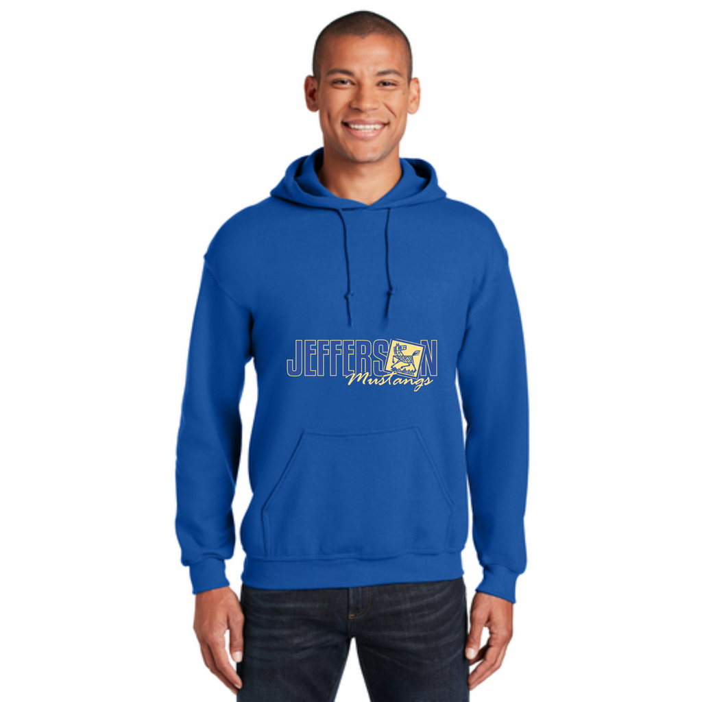 Jefferson Elementary Mustangs Heavy Hooded Sweatshirt