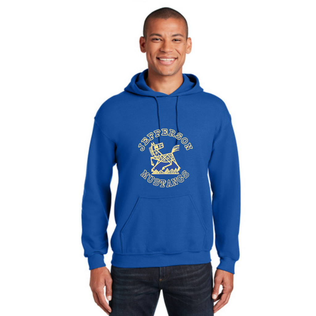 Jefferson Elementary Mustangs Heavy Hooded Sweatshirt