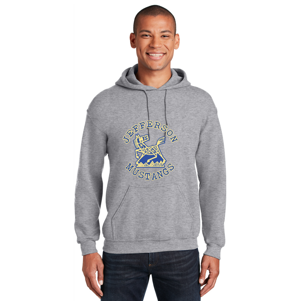 Jefferson Elementary Mustangs Heavy Hooded Sweatshirt