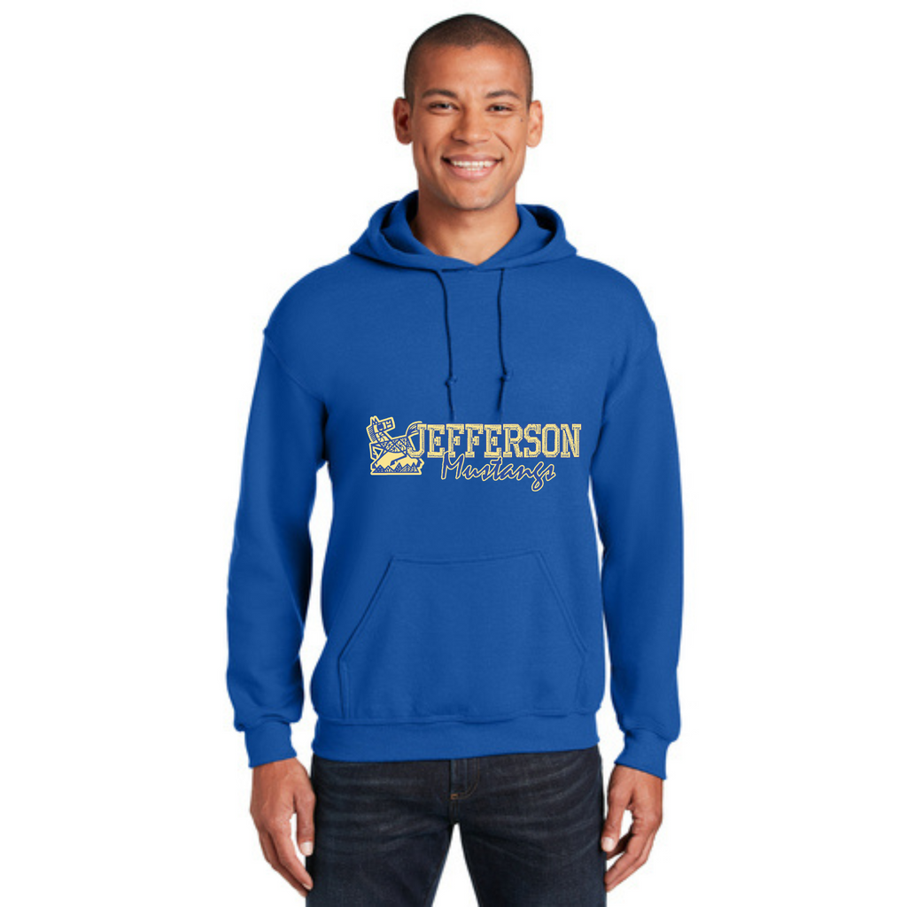 Jefferson Elementary Mustangs Heavy Hooded Sweatshirt