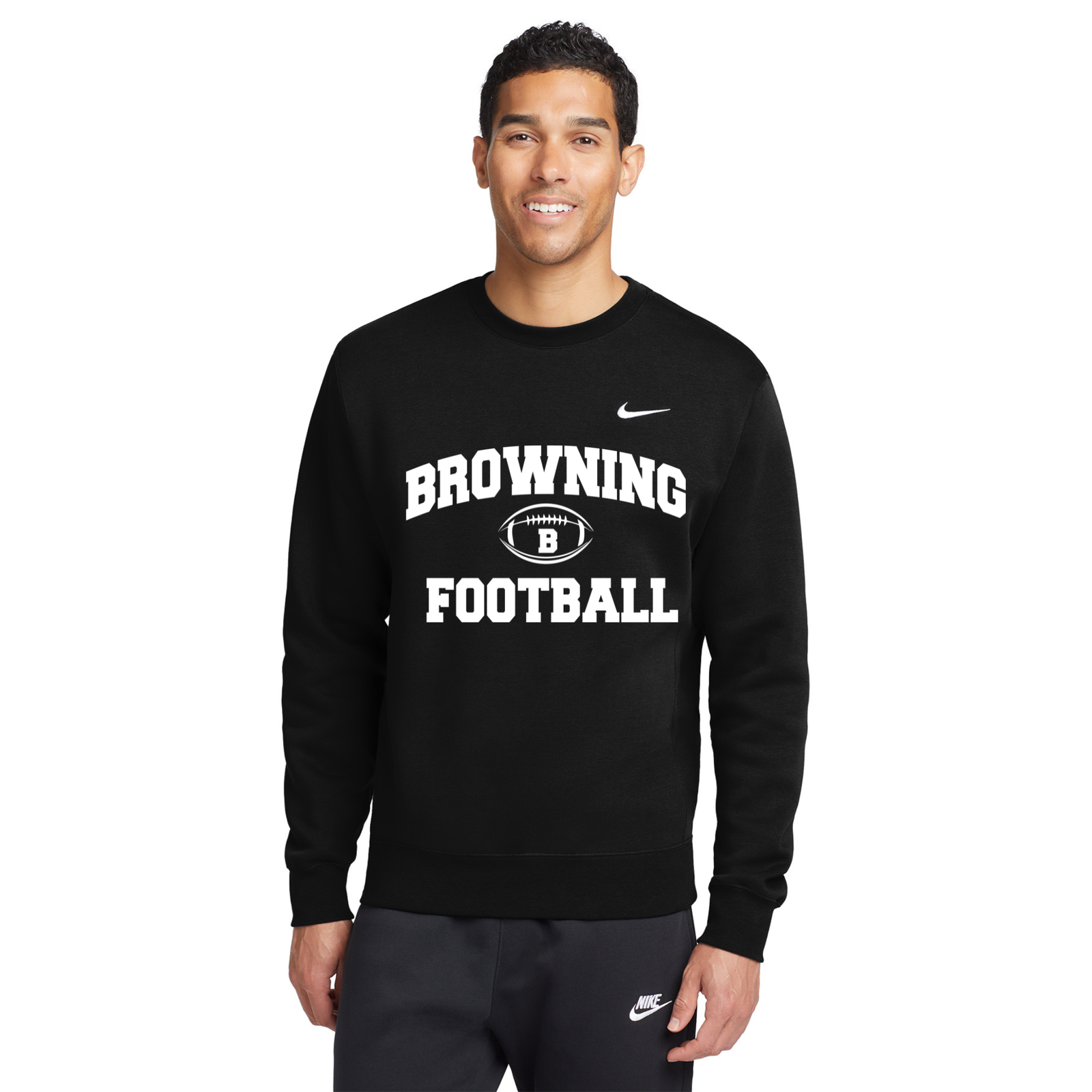 Browning Football Fleece Crew -  - Badger Track Customs