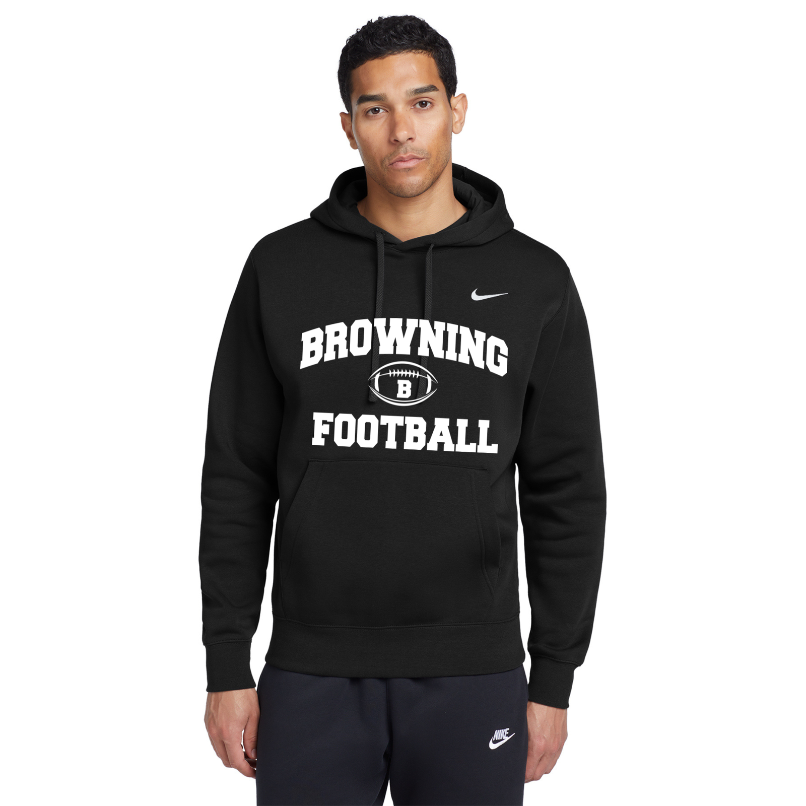 Browning Football Fleece Pullover Hoodie -  - Badger Track Customs