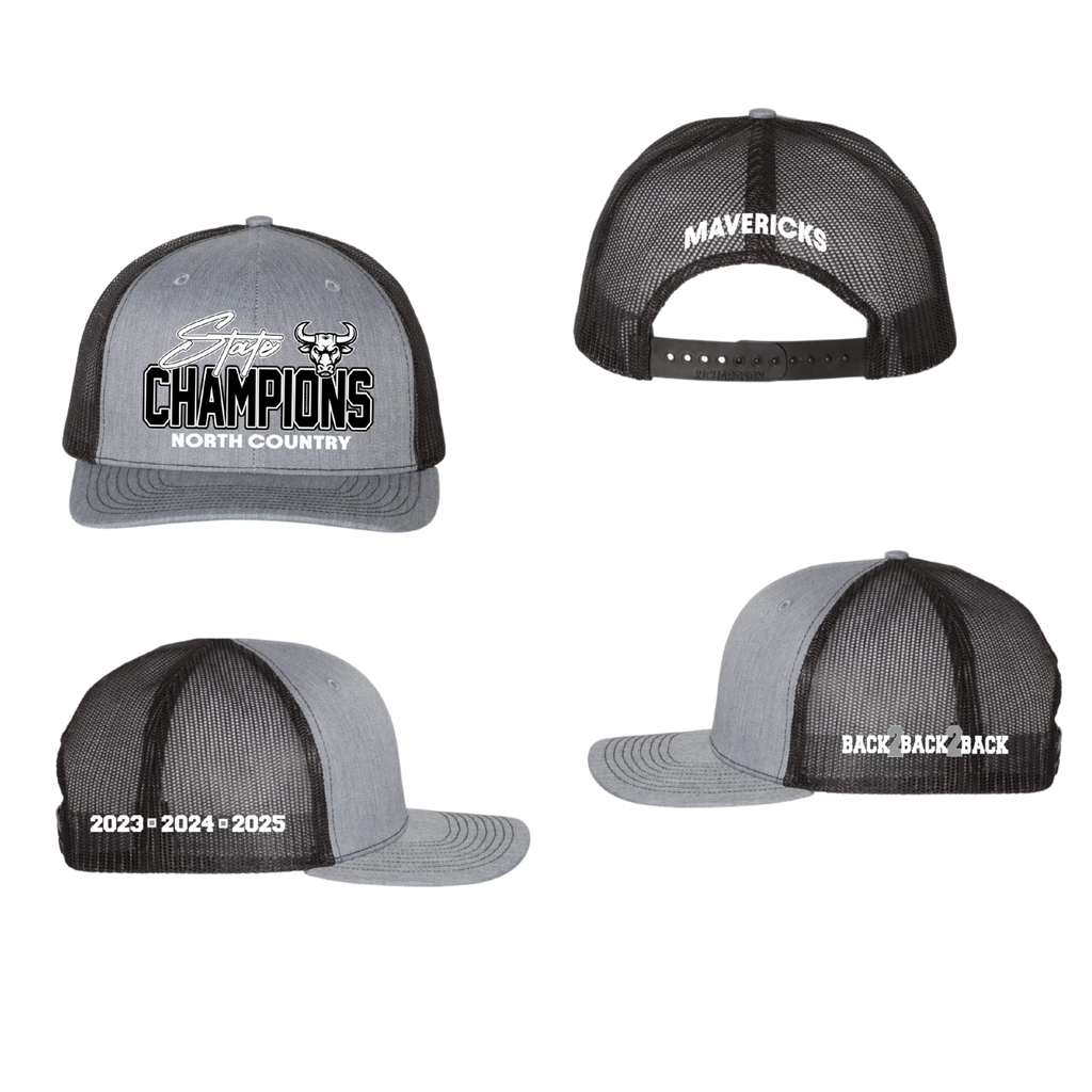 North Country Mavericks 3-Peat Snapback Trucker Cap