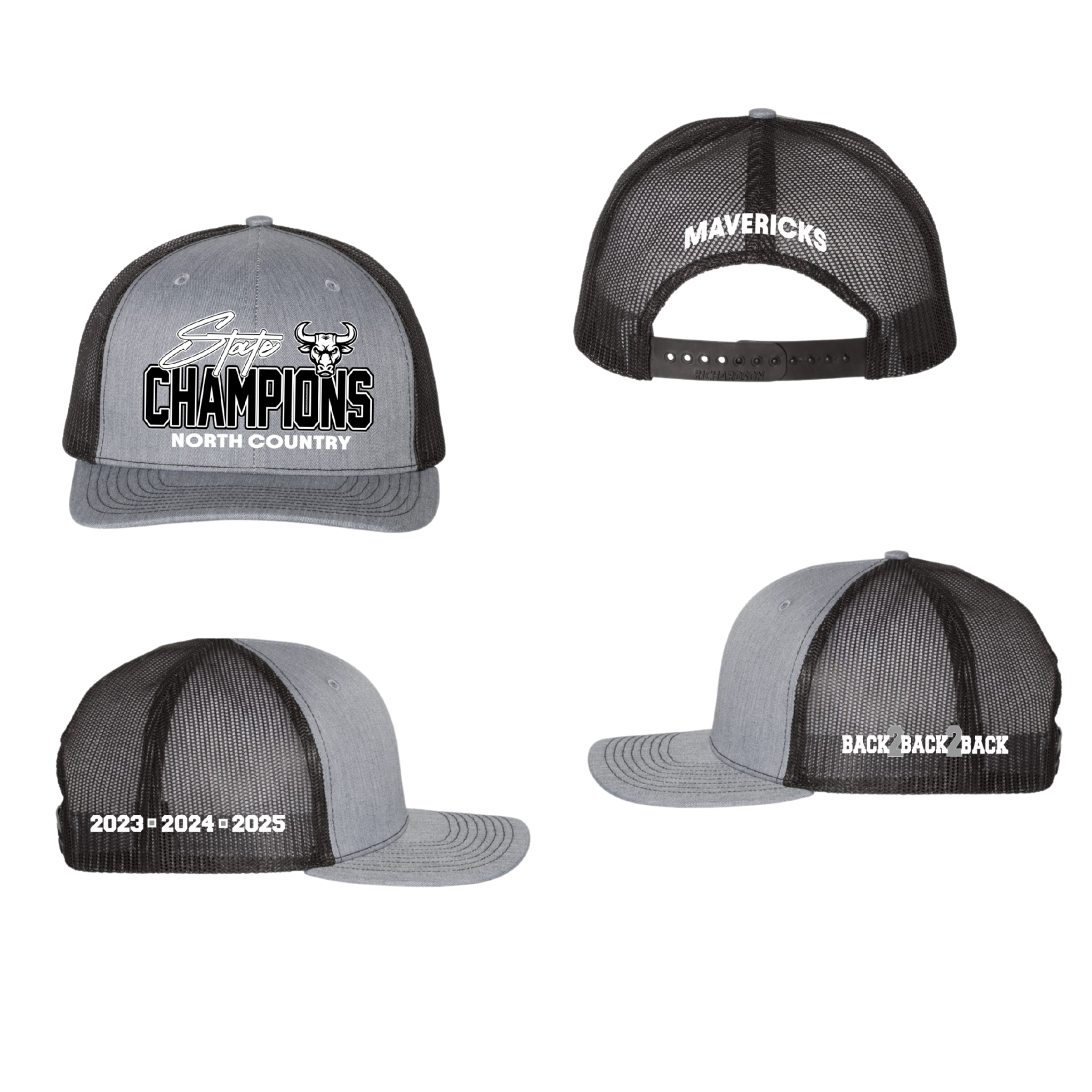 North Country Mavericks 3-Peat Snapback Trucker Cap