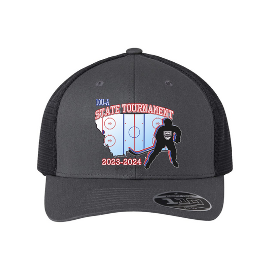 GF 10U Hockey Tourney Charcoal/Black Mesh-Back Cap Flexfit Hat