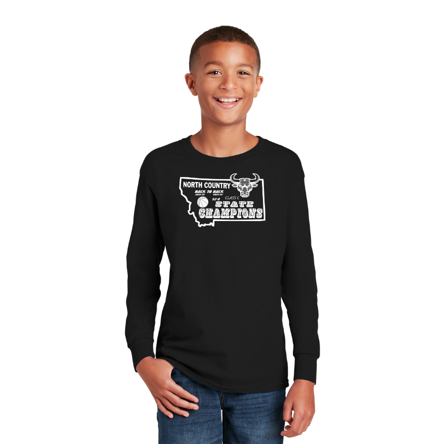 North Country Mavericks Youth Victory Long Sleeve Tee - Gildan® Heavy Cotton™