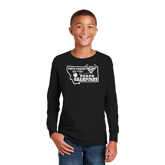 North Country Mavericks Youth Victory Long Sleeve Tee - Gildan® Heavy Cotton™