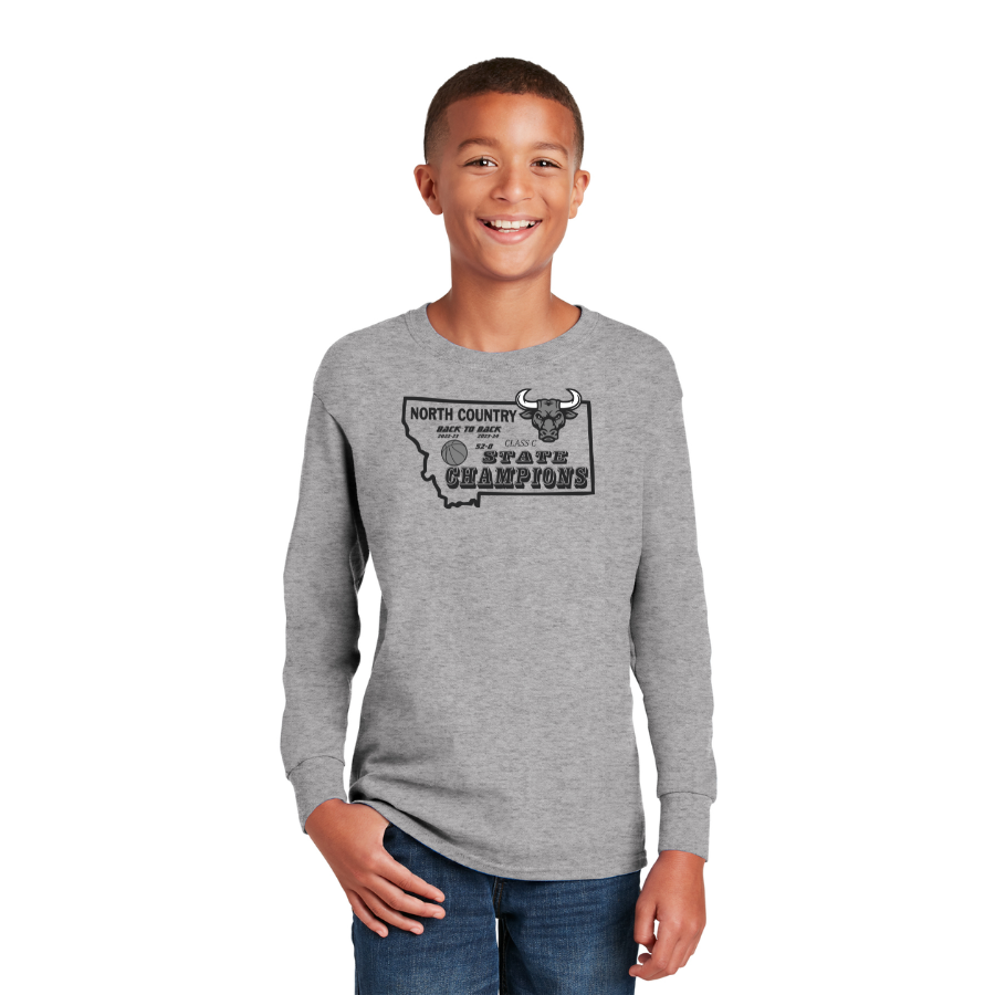 North Country Mavericks Youth Victory Long Sleeve Tee - Gildan® Heavy Cotton™