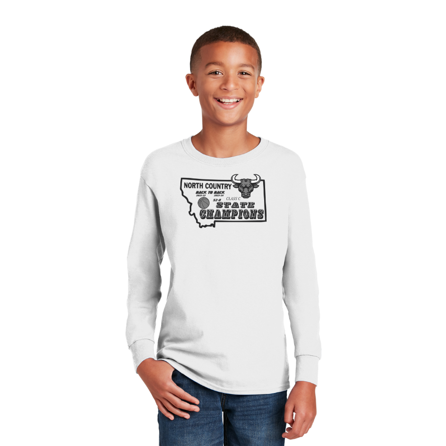 North Country Mavericks Youth Victory Long Sleeve Tee - Gildan® Heavy Cotton™