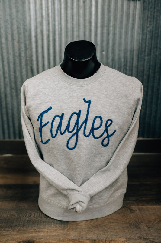 Fairfield Eagles Tufted Cursive Crewneck